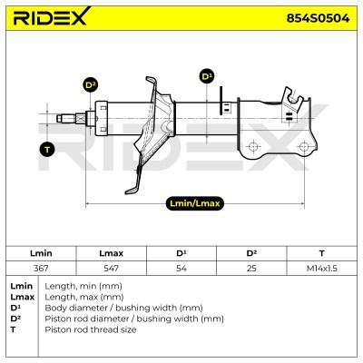 Shock Absorber RIDEX 854S0504 854S0504 - photo 6