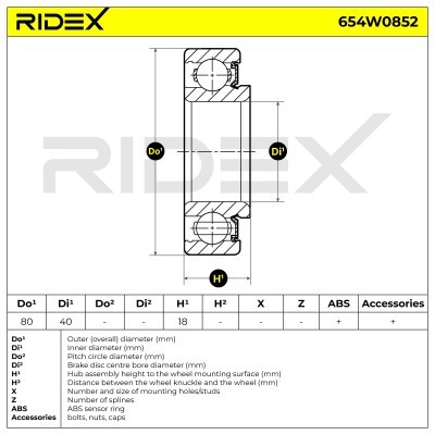 Wheel Bearing RIDEX 654W0852 654W0852 - photo 6