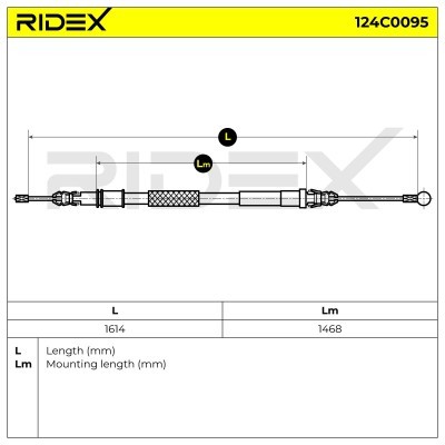 Cable Pull, Parking Brake RIDEX 124C0095 124C0095 - photo 6
