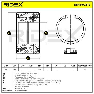 Wheel Bearing RIDEX 654W0517 654W0517 - photo 7