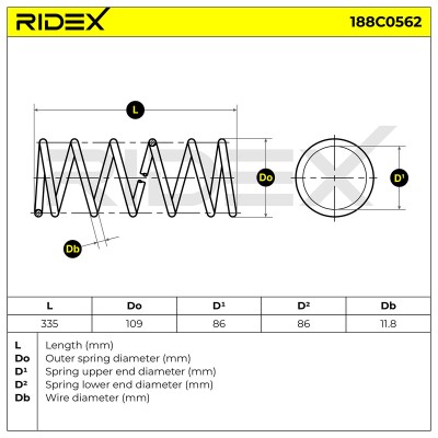 Suspension Spring RIDEX 188C0562 188C0562 - photo 5