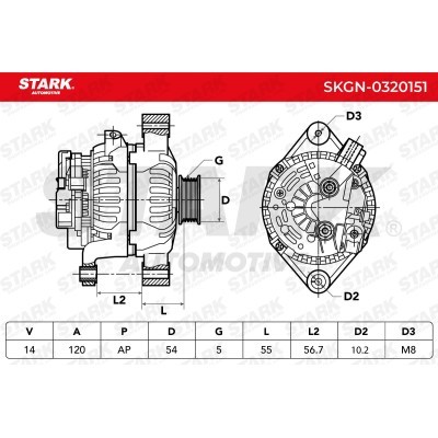 Alternator Stark SKGN-0320151 SKGN-0320151 - photo 5