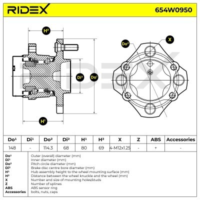 Wheel Bearing RIDEX 654W0950 654W0950 - photo 6