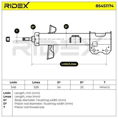 Shock Absorber RIDEX 854S1174 854S1174 - photo 7