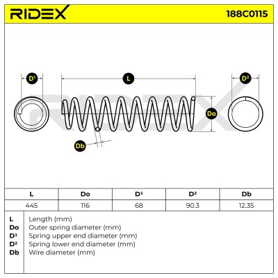 Suspension Spring RIDEX 188C0115 188C0115 - photo 4