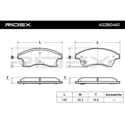 Brake Pads Set RIDEX 402B0461 402B0461 - photo 3