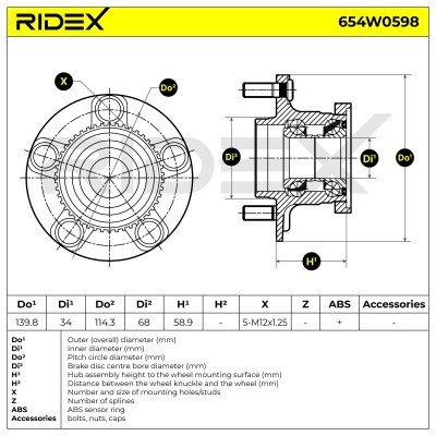 Wheel Bearing Kit RIDEX 654W0598 654W0598 - photo 6