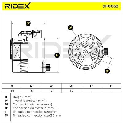 Fuel Filter RIDEX 9F0062 9F0062 - photo 5