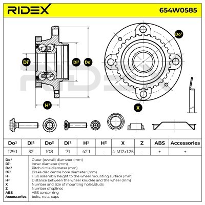 Wheel Bearing RIDEX 654W0585 654W0585 - photo 2