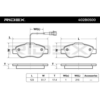Brake Pads Set RIDEX 402B0500 402B0500 - photo 3