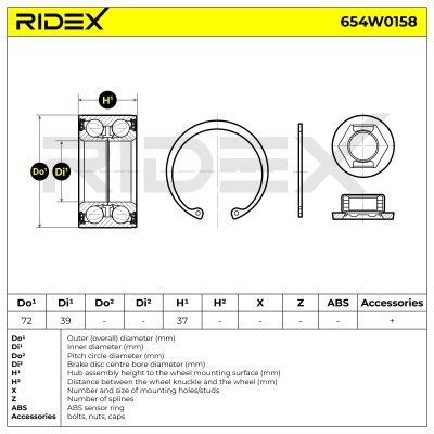 Wheel Bearing RIDEX 654W0158 654W0158 - photo 3