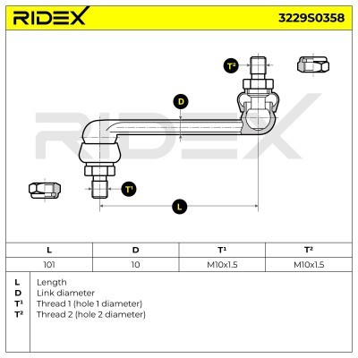Stabilizer Link RIDEX 3229S0358 3229S0358 - photo 5
