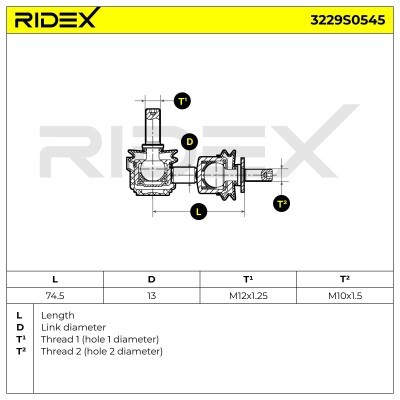 Stabilizer Link RIDEX 3229S0545 3229S0545 - photo 5