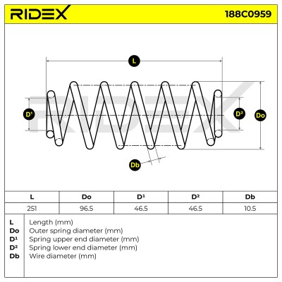 Suspension Spring RIDEX 188C0959 188C0959 - photo 5