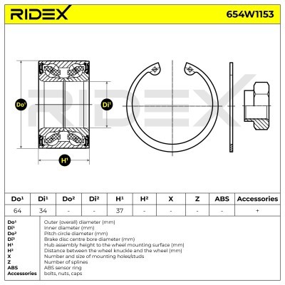 Wheel Bearing RIDEX 654W1153 654W1153 - photo 5