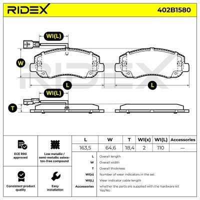 Brake Pads Set RIDEX 402B1580 402B1580 - photo 6
