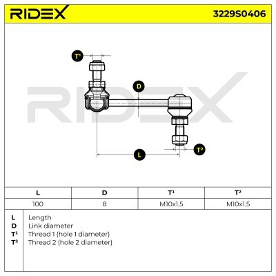 Stabilizer Link RIDEX 3229S0406 3229S0406 - photo 5
