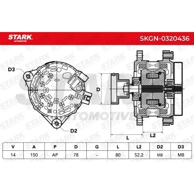 Alternator Stark SKGN-0320436 SKGN-0320436 - photo 5