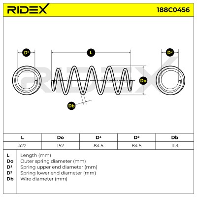 Suspension Spring RIDEX 188C0456 188C0456 - photo 3