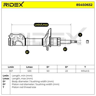 Shock Absorber RIDEX 854S0652 854S0652 - photo 4