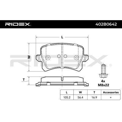 Brake Pads Set RIDEX 402B0642 402B0642 - photo 4