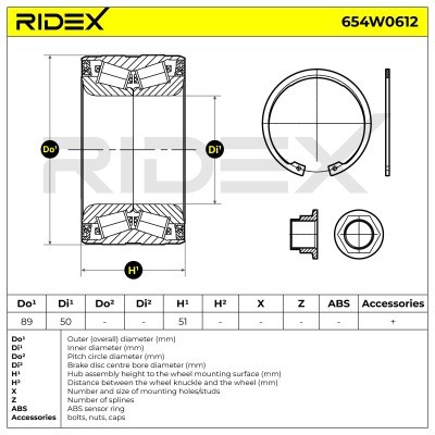 Wheel Bearing RIDEX 654W0612 654W0612 - photo 3
