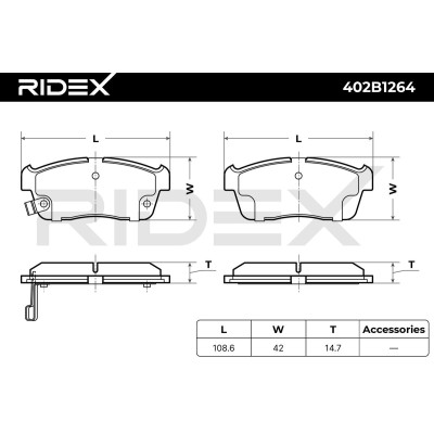 Brake Pads Set RIDEX 402B1264 402B1264 - photo 6