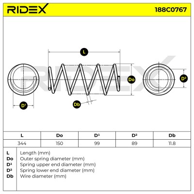 Suspension Spring RIDEX 188C0767 188C0767 - photo 5