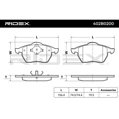 Brake Pads Set RIDEX 402B0200 402B0200 - photo 8