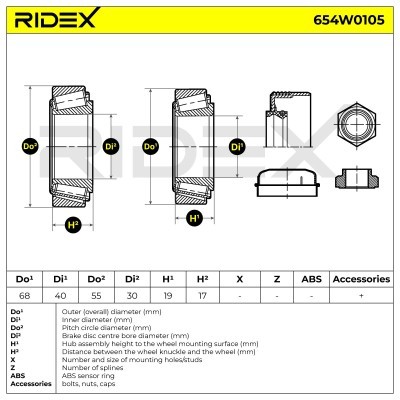 Wheel Bearing RIDEX 654W0105 654W0105 - photo 3