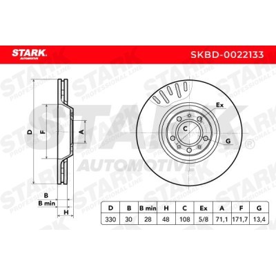 Brake Disc Stark SKBD-0022133 SKBD-0022133 - photo 3