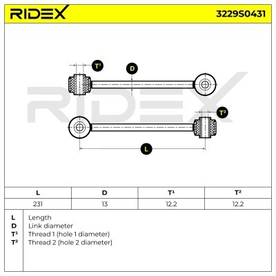 Stabilizer Link RIDEX 3229S0431 3229S0431 - photo 5