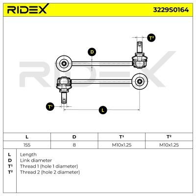 Stabilizer Link RIDEX 3229S0164 3229S0164 - photo 6