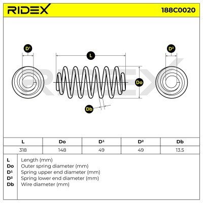 Suspension Spring RIDEX 188C0020 188C0020 - photo 5