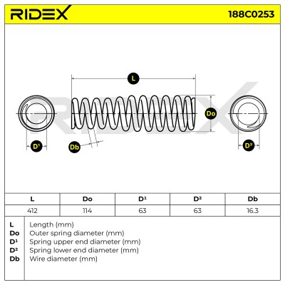 Suspension Spring RIDEX 188C0253 188C0253 - photo 5