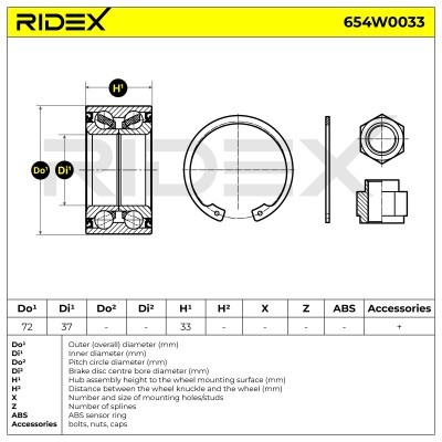 Wheel Bearing RIDEX 654W0033 654W0033 - photo 3