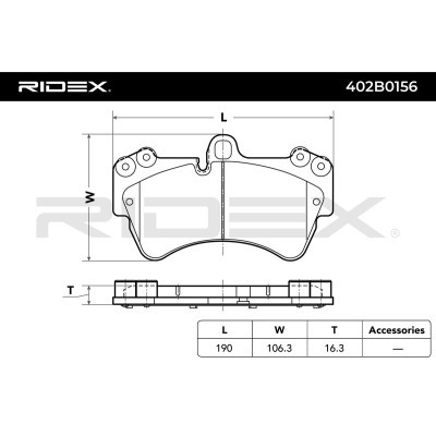 Brake Pads Set RIDEX 402B0156 402B0156 - photo 3