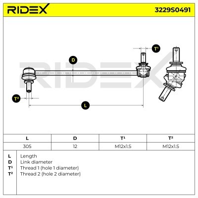 Stabilizer Link RIDEX 3229S0491 3229S0491 - photo 6