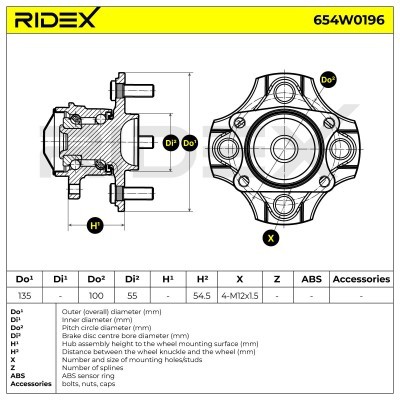Wheel Bearing RIDEX 654W0196 654W0196 - photo 3