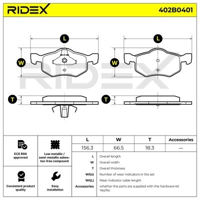 Brake Pads Set RIDEX 402B0401 402B0401 - photo 8
