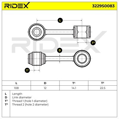 Stabilizer Link RIDEX 3229S0083 3229S0083 - photo 7