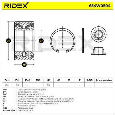 Wheel Bearing RIDEX 654W0504 654W0504 - photo 3