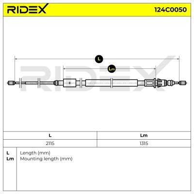 Cable Pull, Parking Brake RIDEX 124C0050 124C0050 - photo 6