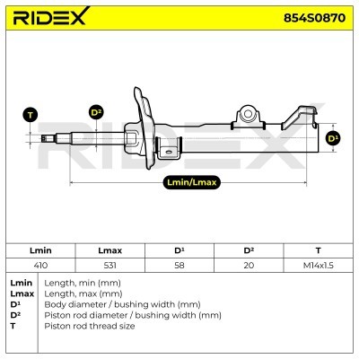 Shock Absorber RIDEX 854S0870 854S0870 - photo 8