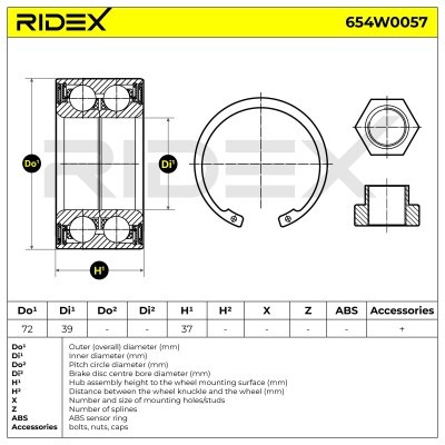 Wheel Bearing RIDEX 654W0057 654W0057 - photo 3