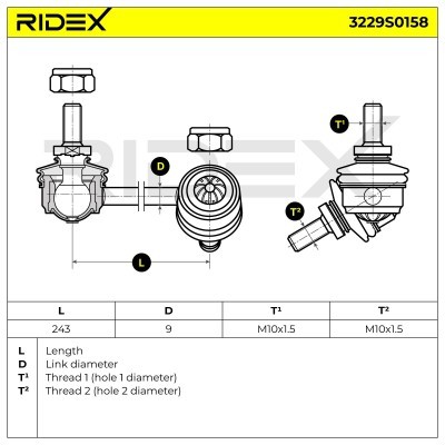 Stabilizer Link RIDEX 3229S0158 3229S0158 - photo 9