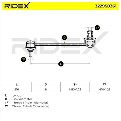 Stabilizer Link RIDEX 3229S0361 3229S0361 - photo 5
