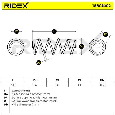 Suspension Spring RIDEX 188C1402 188C1402 - photo 5
