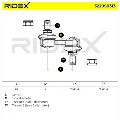 Stabilizer Link RIDEX 3229S0313 3229S0313 - photo 9