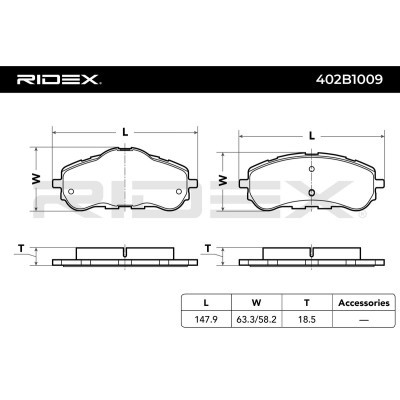 Brake Pads Set RIDEX 402B1009 402B1009 - photo 8